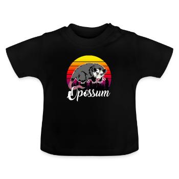 Opossum - Baby Bio-T-Shirt mit Rundhals - Schwarz - Vorne