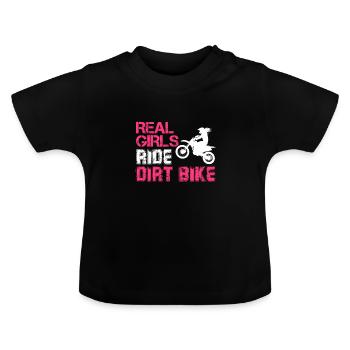 Motocross Dirt Bike MX Fille Femme Cadeau - T-shirt bio col rond Bébé - noir - Devant