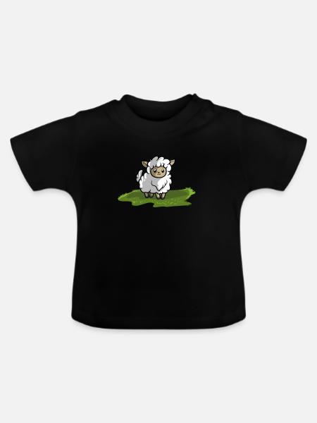 Schaf Lamm - Baby Bio-T-Shirt mit Rundhals - Schwarz