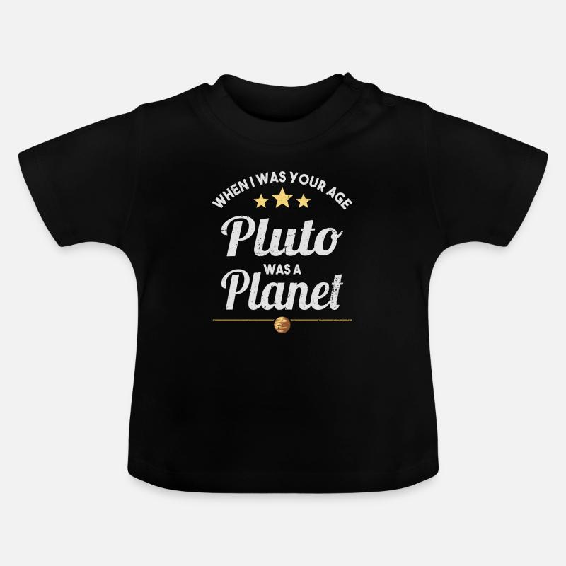 Pluto was a Planet Pluto Vintage Planet Pluto - Baby Bio-T-Shirt mit Rundhals - Schwarz