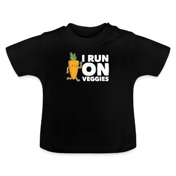 Légumes végétarien végétarien - T-shirt bio col rond Bébé - noir - Devant