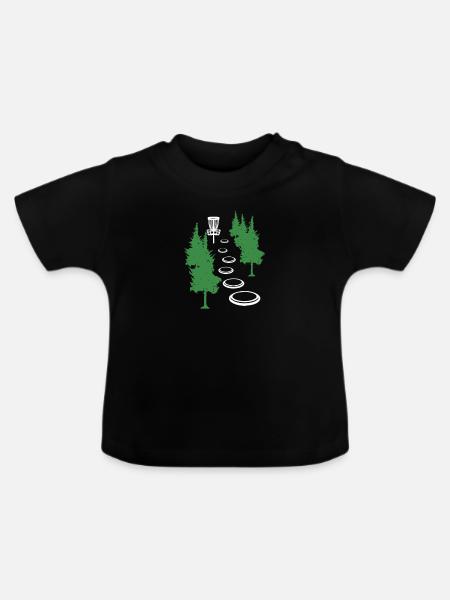 Frisbee Golf - Baby Bio-T-Shirt mit Rundhals - Schwarz