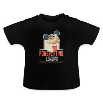 Trois-combats Powerlifting Powerlifter - T-shirt bio col rond Bébé - noir - Devant