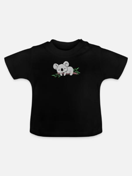 Koala Koalabär - Baby Bio-T-Shirt mit Rundhals - Schwarz