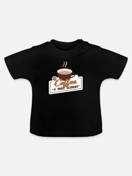 Kaffee Kaffeetrinker Kaffeeliebhaber - Baby Bio-T-Shirt mit Rundhals - Schwarz