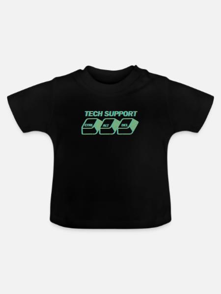 Callcenter Kundendienst Helpdesk - Baby Bio-T-Shirt mit Rundhals - Schwarz