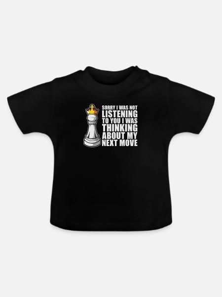 Schach Schachfigur - Baby Bio-T-Shirt mit Rundhals - Schwarz