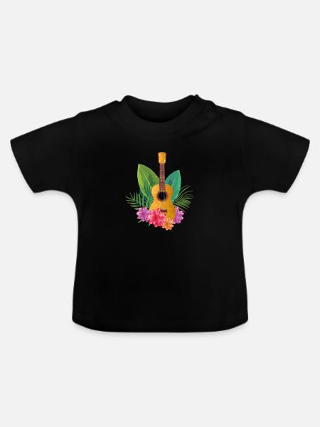 Ukulele - Baby Bio-T-Shirt mit Rundhals - Schwarz