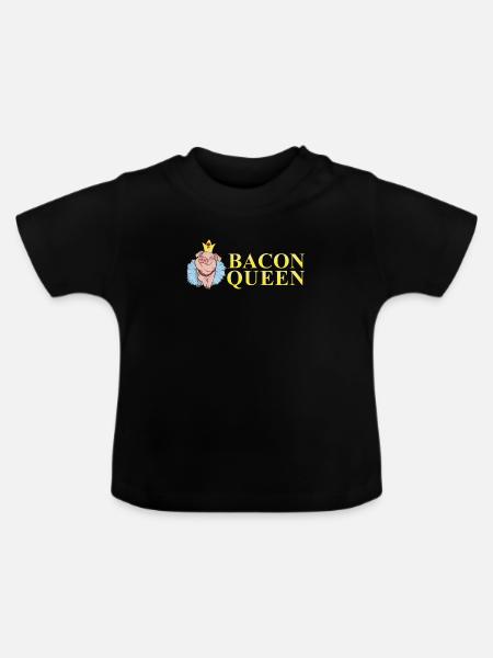Bacon Speck Frühstück - Baby Bio-T-Shirt mit Rundhals - Schwarz