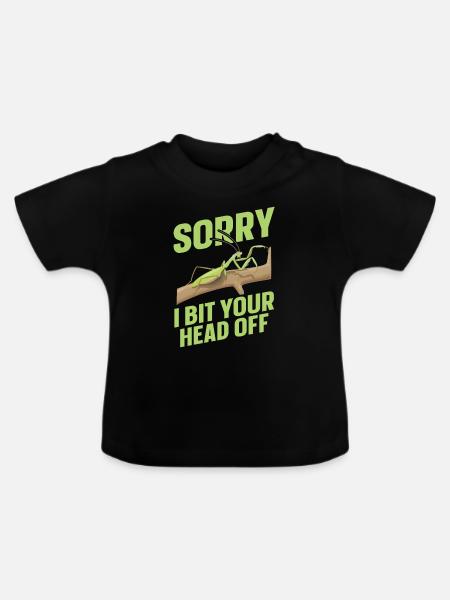 Gottesanbeterin - Baby Bio-T-Shirt mit Rundhals - Schwarz