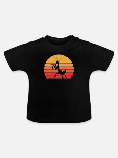 Gottesanbeterin - Baby Bio-T-Shirt mit Rundhals - Schwarz