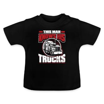 Truck Driver Truck Driver Truck Driver Trucker - Baby Organic T-Shirt with Round Neck - black - Front