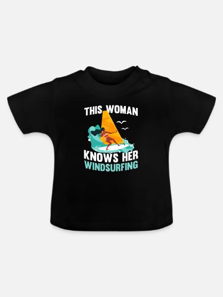 Windsurfing Windsurfen - Baby Bio-T-Shirt mit Rundhals - Schwarz