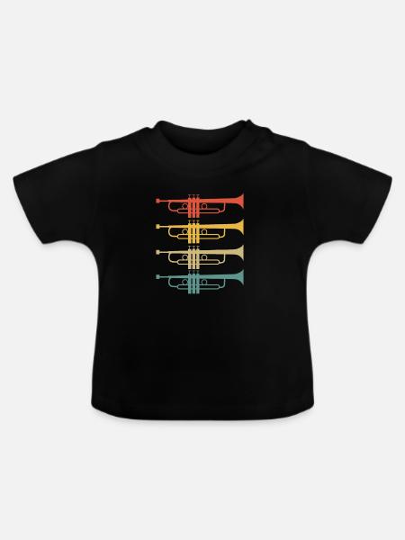 Posaune - Baby Bio-T-Shirt mit Rundhals - Schwarz