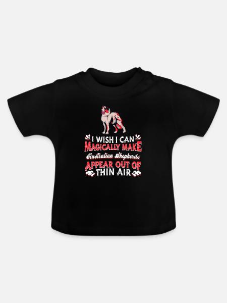 Australian Shepherd Hund - Baby Bio-T-Shirt mit Rundhals - Schwarz