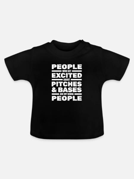 Softball - Baby Bio-T-Shirt mit Rundhals - Schwarz
