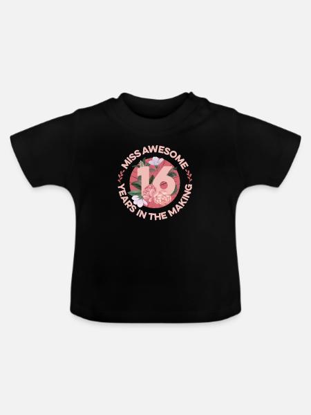 Sweet 16 - Baby Bio-T-Shirt mit Rundhals - Schwarz