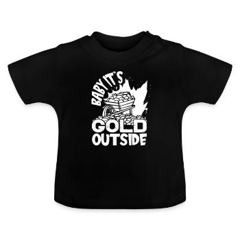 Goldbergbau Goldmine - Baby Bio-T-Shirt mit Rundhals - Schwarz - Vorne