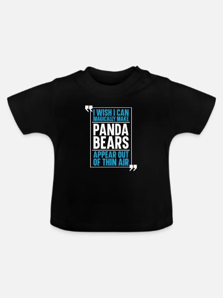 Panda Pandabär - Baby Bio-T-Shirt mit Rundhals - Schwarz