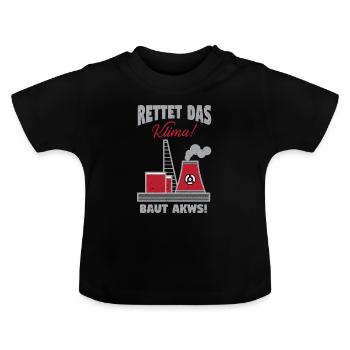 Atomkraftwerk AKW Atomkraft Nuclear Klimawandel - Baby Bio-T-Shirt mit Rundhals - Schwarz - Vorne