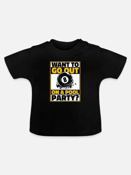 Billard 8-Ball - Baby Bio-T-Shirt mit Rundhals - Schwarz