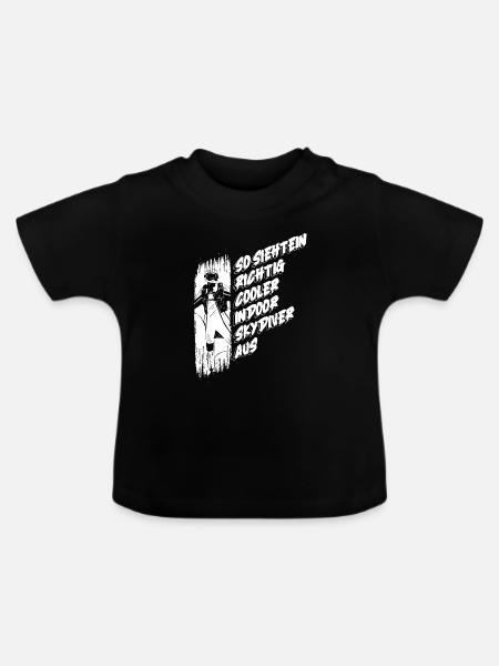 Indoor-Skydiving - Baby Bio-T-Shirt mit Rundhals - Schwarz