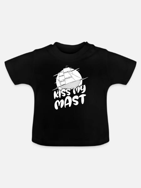 Seglen Segelboot Segler - Baby Bio-T-Shirt mit Rundhals - Schwarz