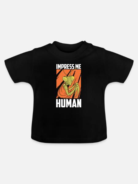 Gottesanbeterin - Baby Bio-T-Shirt mit Rundhals - Schwarz