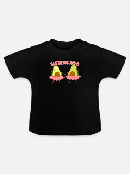 Schwester - Baby Bio-T-Shirt mit Rundhals - Schwarz