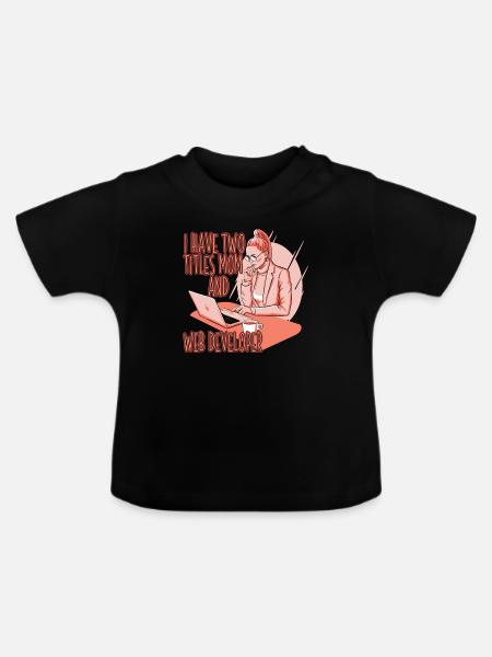 Web Entwickler Webdeveloper Web-Entwickler - Baby Bio-T-Shirt mit Rundhals - Schwarz