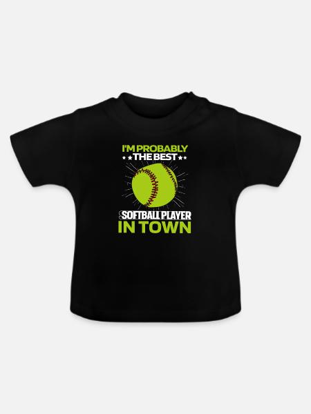 Softball - Baby Bio-T-Shirt mit Rundhals - Schwarz
