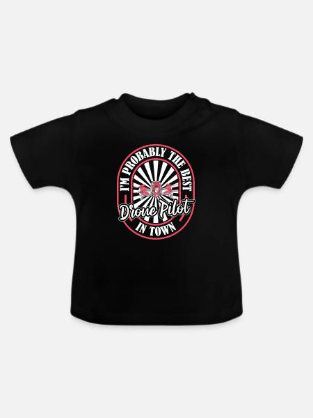 Drohne Quadrocopter Witzig - Baby Bio-T-Shirt mit Rundhals - Schwarz