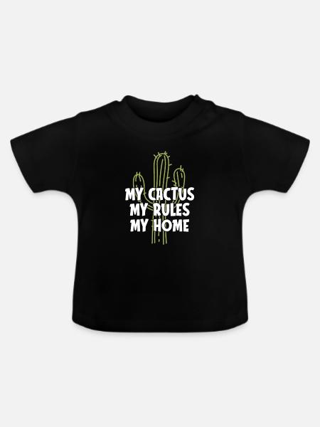 Kaktus Garten Kaktus - Baby Bio-T-Shirt mit Rundhals - Schwarz