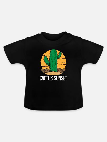 Kaktus Garten Kaktus - Baby Bio-T-Shirt mit Rundhals - Schwarz