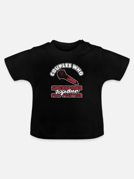 Karaoke Paar - Baby Bio-T-Shirt mit Rundhals - Schwarz