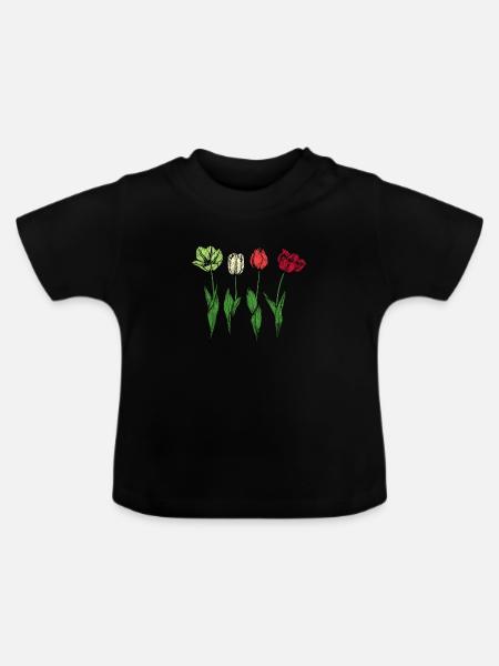 Tulpen Tulpen - Baby Bio-T-Shirt mit Rundhals - Schwarz