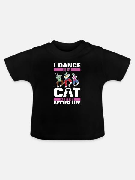 Tanzlehrer Katze - Baby Bio-T-Shirt mit Rundhals - Schwarz