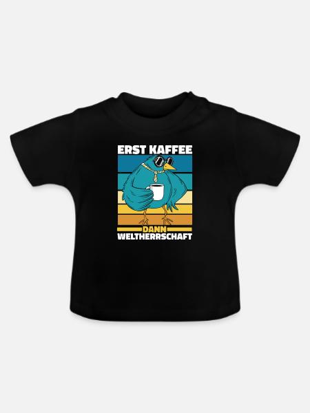 Vogel Ornithologe Kaffee Sonnenbrille - Baby Bio-T-Shirt mit Rundhals - Schwarz