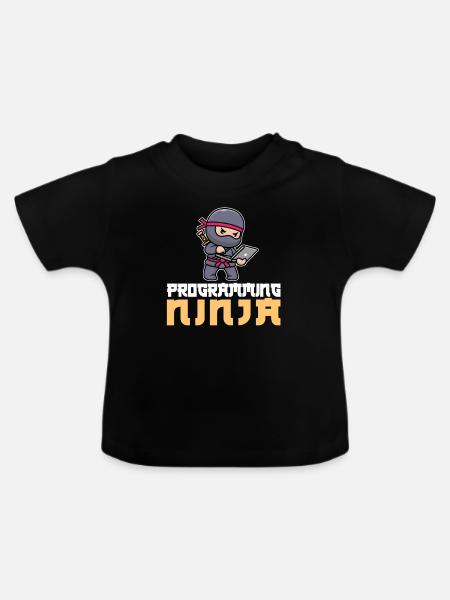 Entwickler Coder Programmierer Ninja - Baby Bio-T-Shirt mit Rundhals - Schwarz