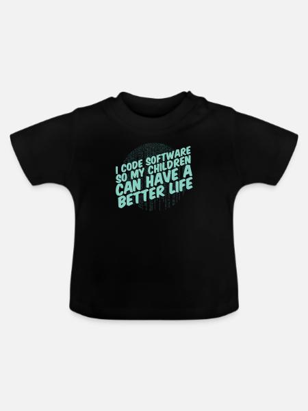 Entwickler Coder Programmierer Elternteil - Baby Bio-T-Shirt mit Rundhals - Schwarz
