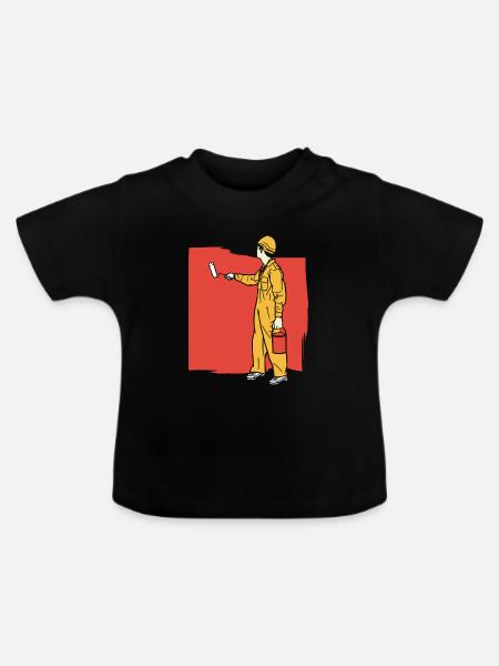 Maler Lackierer - Baby Bio-T-Shirt mit Rundhals - Schwarz