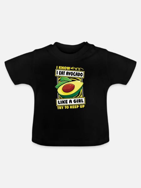 Avocado Mädchen - Baby Bio-T-Shirt mit Rundhals - Schwarz