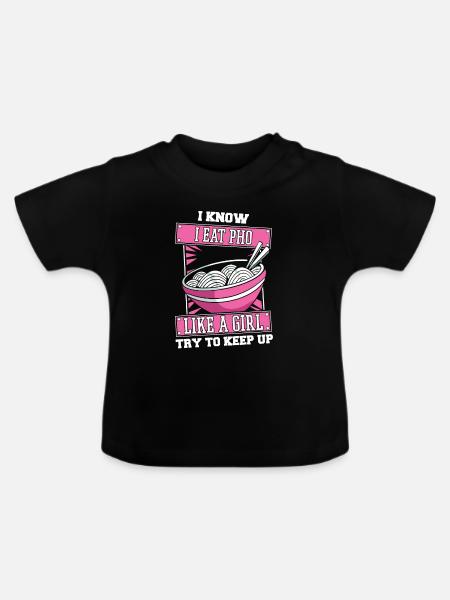 Pho Bowl Mädchen - Baby Bio-T-Shirt mit Rundhals - Schwarz