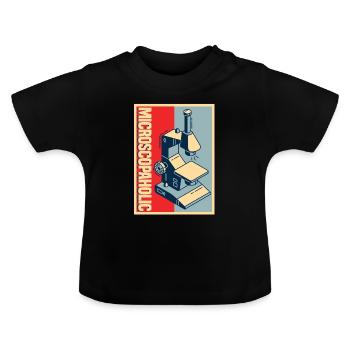 Biologie Biologiste Microscope - T-shirt bio col rond Bébé - noir - Devant