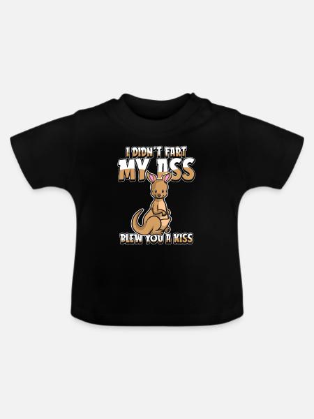 Känguru Wortwitz - Baby Bio-T-Shirt mit Rundhals - Schwarz