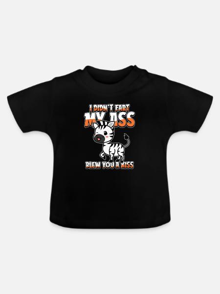 Zebra Witzig - Baby Bio-T-Shirt mit Rundhals - Schwarz