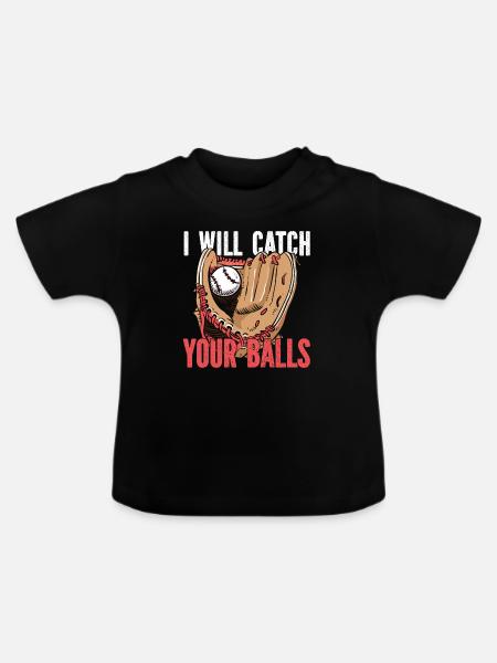 Softball Handschuh - Baby Bio-T-Shirt mit Rundhals - Schwarz