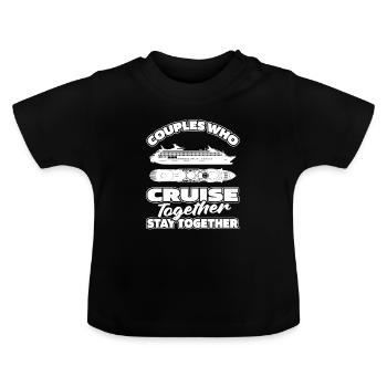 Kreuzfahrtschiff Paar - Baby Bio-T-Shirt mit Rundhals - Schwarz - Vorne