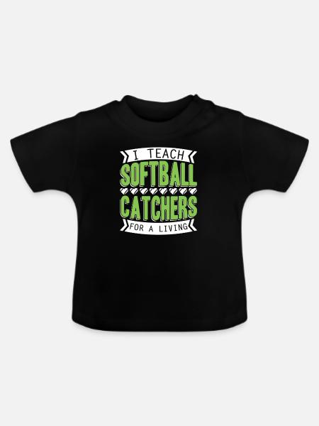 Softball Trainer - Baby Bio-T-Shirt mit Rundhals - Schwarz