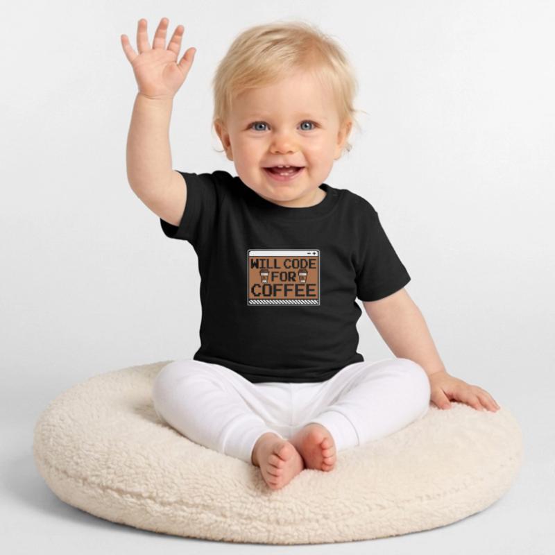 Entwickler Coder Programmierer Kaffee Baby Bio-T-Shirt mit Rundhals
